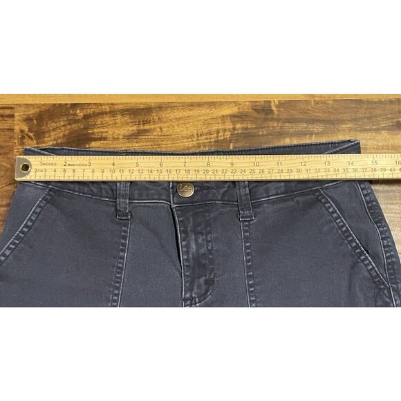 Womens Lee Mid Rise Regular Fit Tapered Leg Navy Blue Chino Pants Size 28x25 - Picture 4 of 7